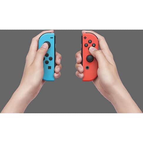 Nintendo Switch with Neon Blue and Red Joy