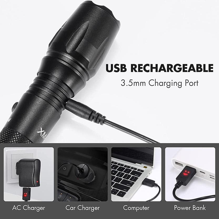PHIXTON Rechargeable Flashlights High Lumens, Super Bright 5000 LMS L2 LED Flashligh