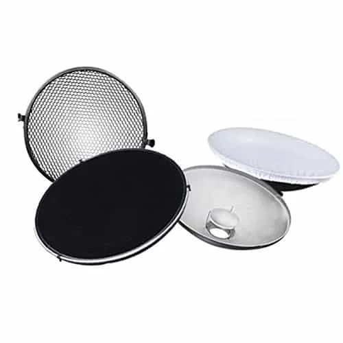 Photo Studio Flash Beauty Dish 42cm S type Honeycomb + White Diffuser