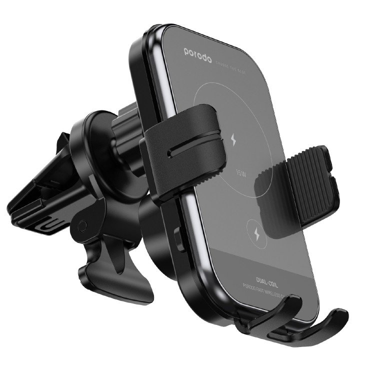 Porodo 3 in 1 Car Charger Mount 15W With QC3.0 Car Charger – PD-WCM15W-BK