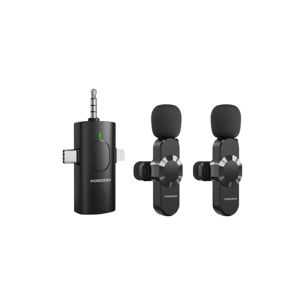 Porodo Audix Elite 3-in-1 Lavalier Microphone – Black