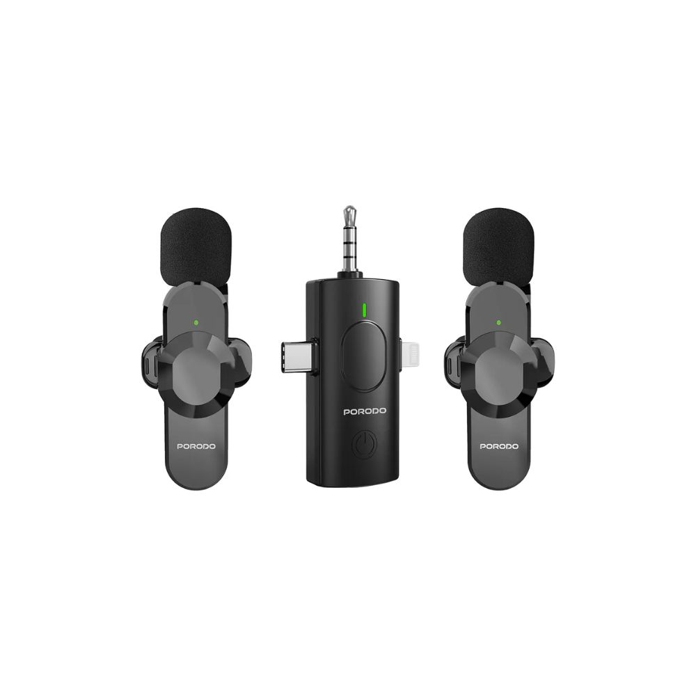 Porodo Audix Elite 3-in-1 Lavalier Microphone – Black