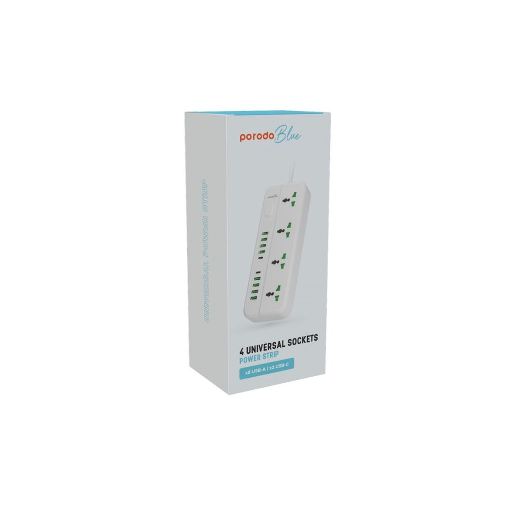 Porodo Blue 4 Universal Sockets Power Strip