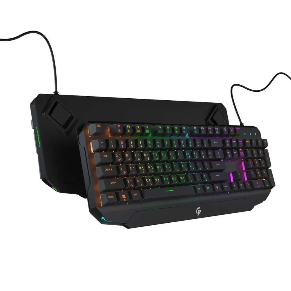 Porodo Gaming Mechanical Gaming Keyboard Ultra | Rainbow Lighting & Aluminum Panel