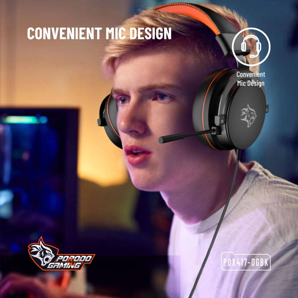 Porodo Gaming PC RGB ENC Gaming Headphones – PDX417-OGBK