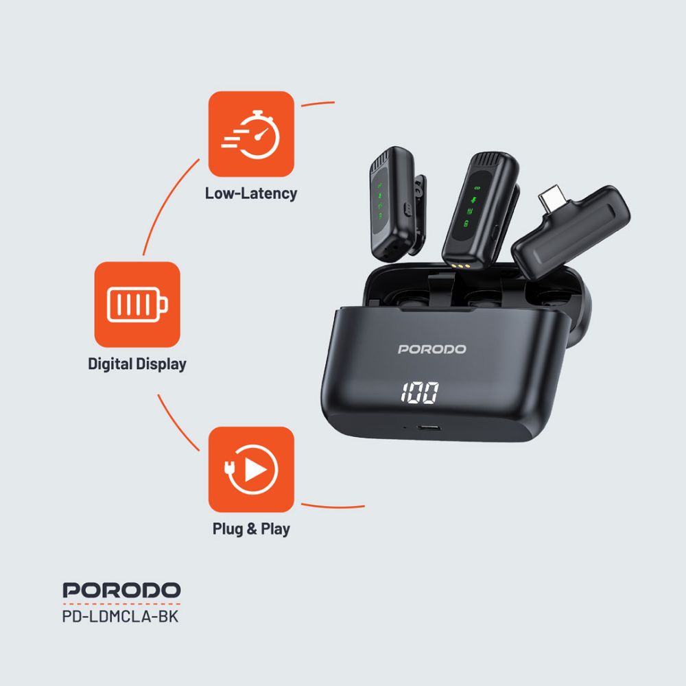 Porodo Lavalier Double Microphone
