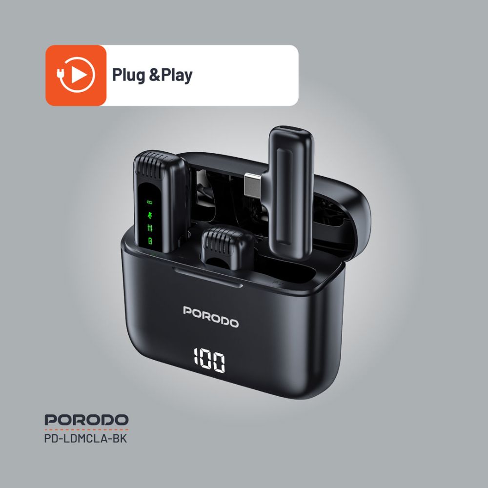 Porodo Lavalier Double Microphone