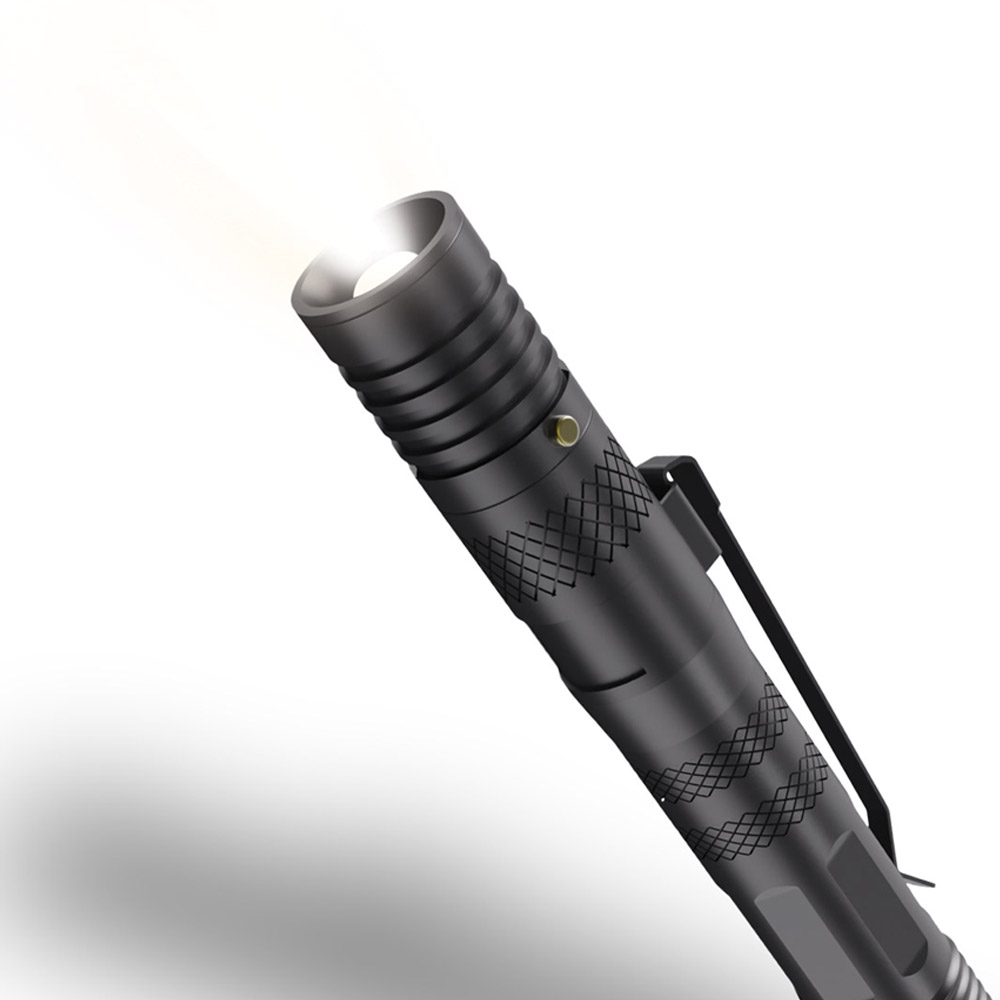 Porodo Lifestyle Outdoor 6-in-1 Tactical Flashlight & Pen – Black/Gray