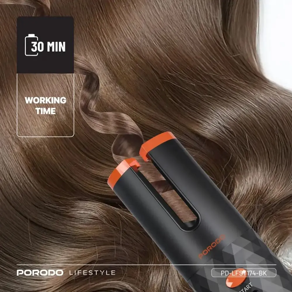 Porodo Lifestyle Automatic Hair Curler – Black