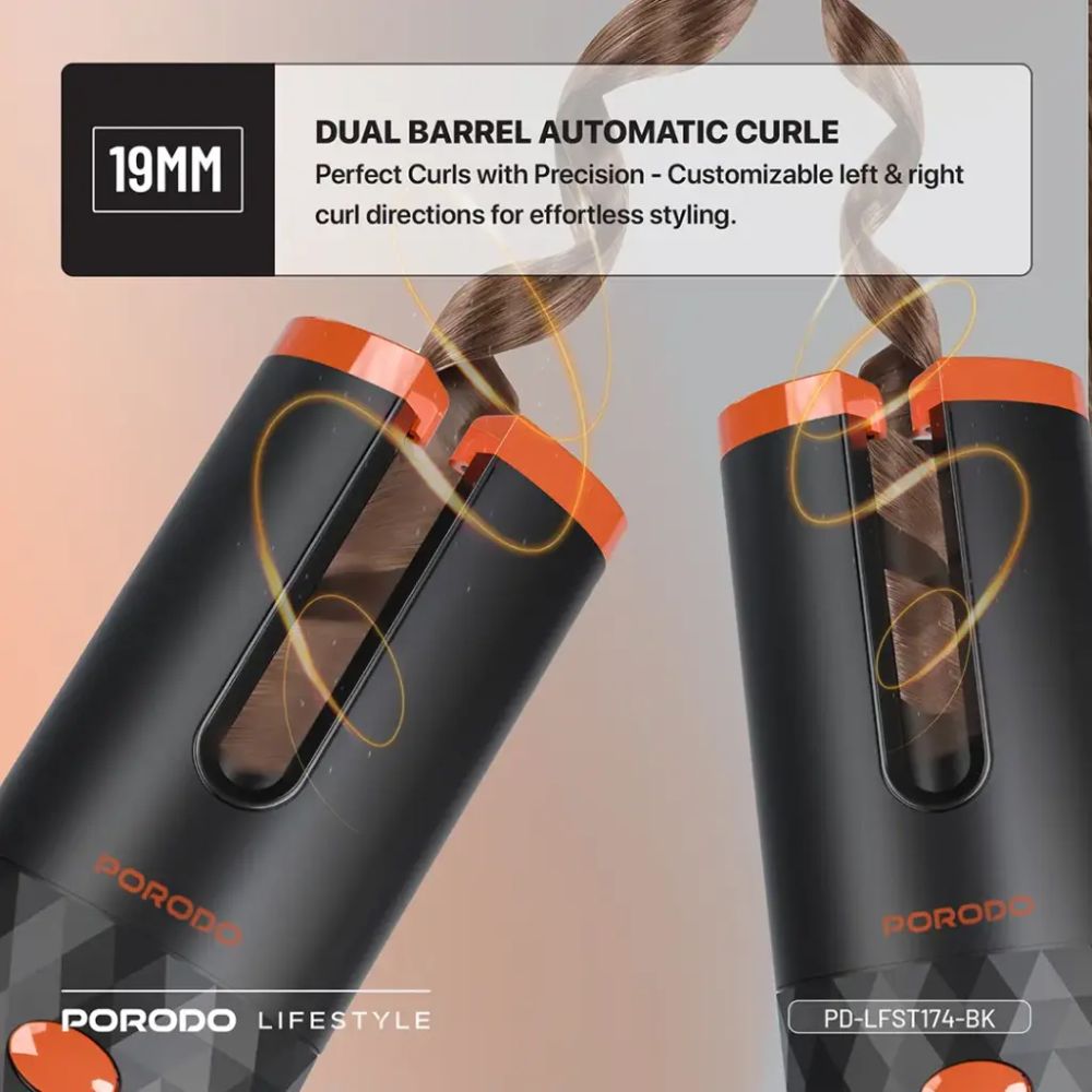 Porodo Lifestyle Automatic Hair Curler – Black