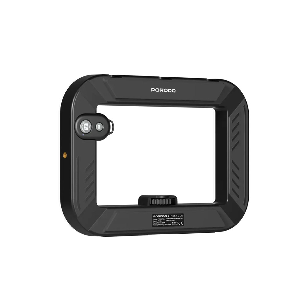Porodo Lifestyle Handheld Ring Grip Vlogging Light – Black