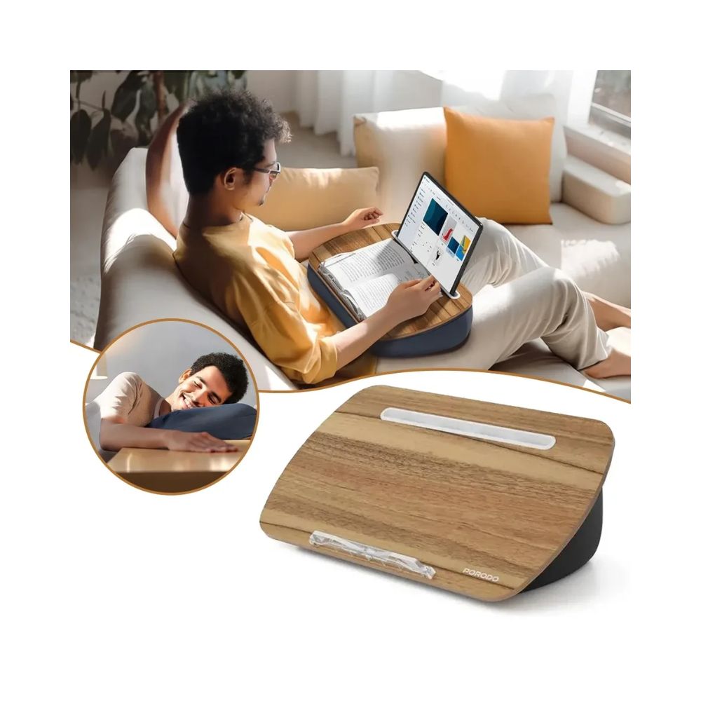 Porodo Lifestyle Laptop Stand with Pillow Base – Grey