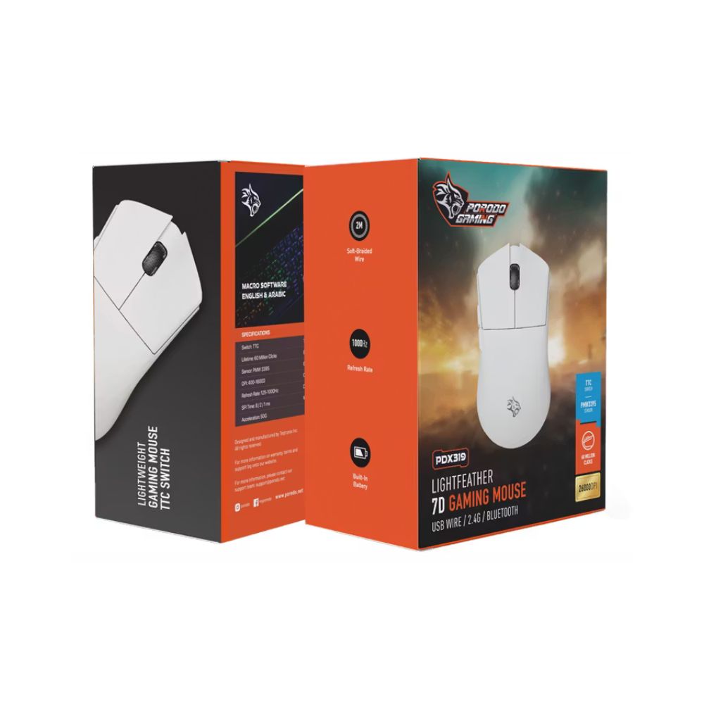 Porodo Lightfeather 7D 3-in-1 Gaming Mouse