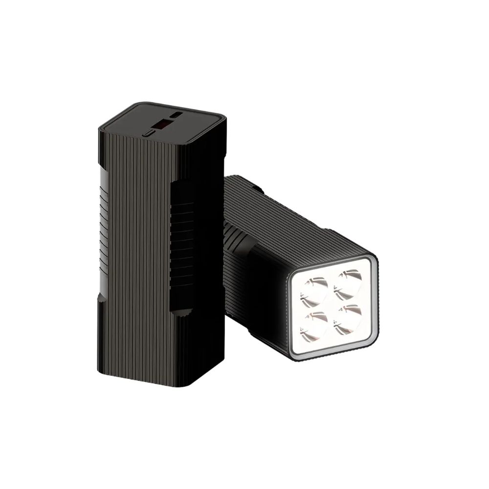 Porodo Lumera 10000mAh Power Bank with Built-In Flashlight – Black