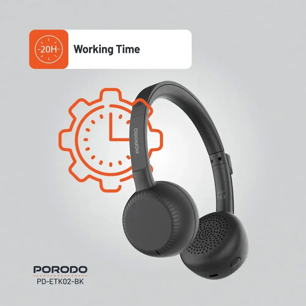 Porodo Office Wireless Headset – Black