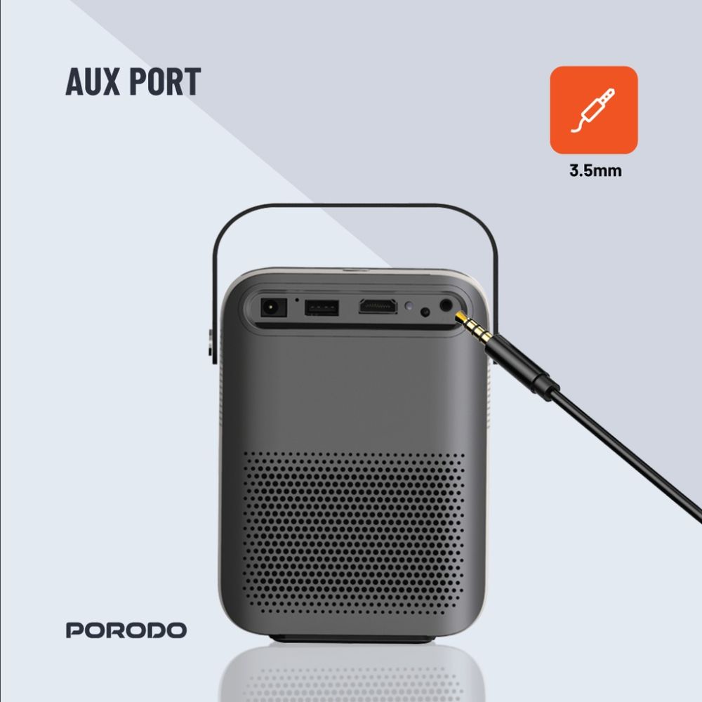 PORODO Full HD Portable Projector 2600mAh