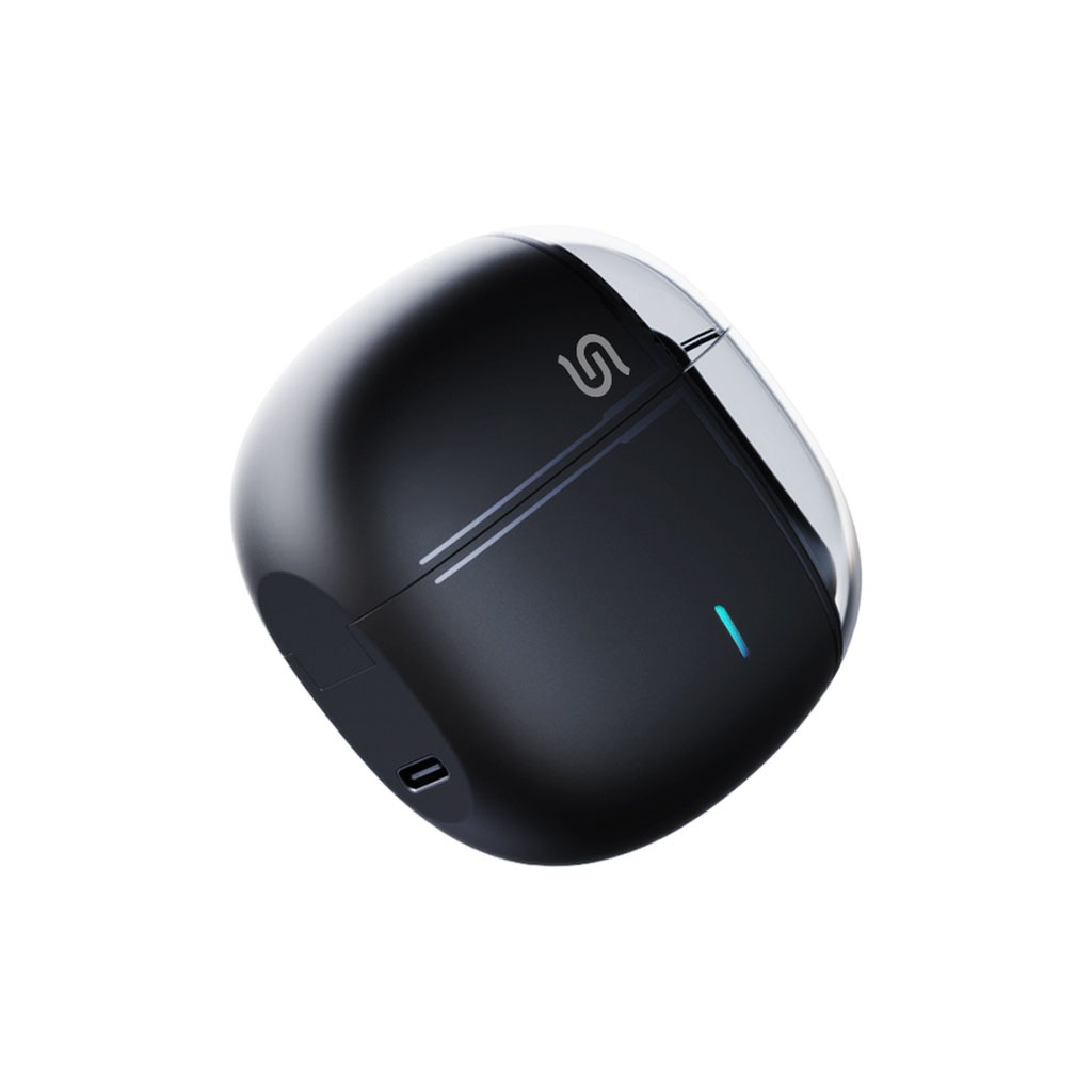 Porodo Soundtec Air Conduction TWS Earbuds with Semi Transparent Case – Black