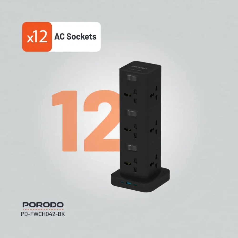 Porodo Three-Story 12AC Power Hub