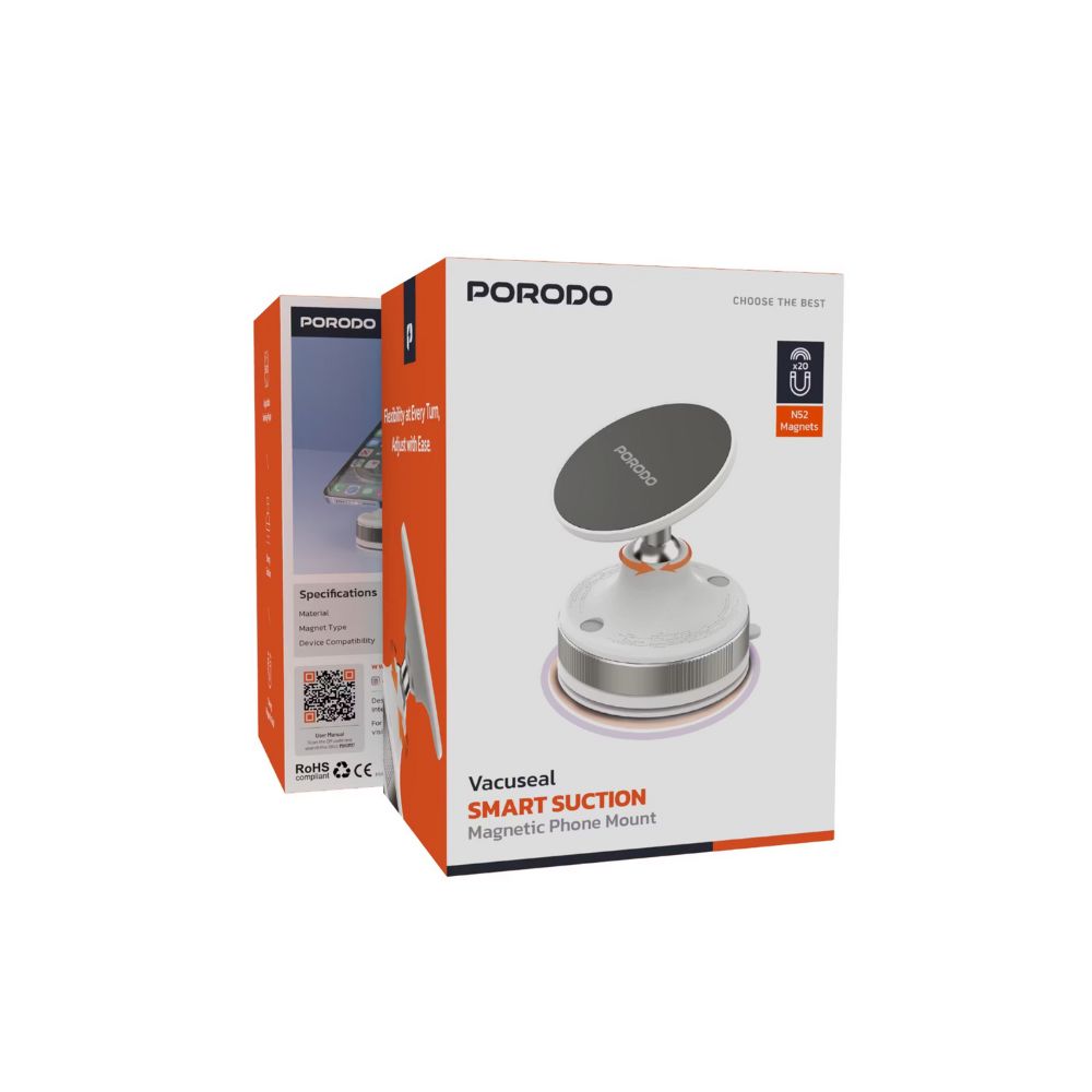 Porodo VacuSeal Smart Suction Magnetic Phone Mount