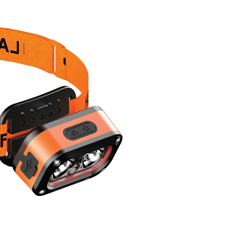 Porodo Wave-Sensor Rechargeable LED Headlamp – Orange