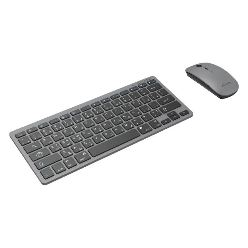 Porodo Wireless Super Slim and Portable Bluetooth Keyboard with Mouse (English / Arabic)