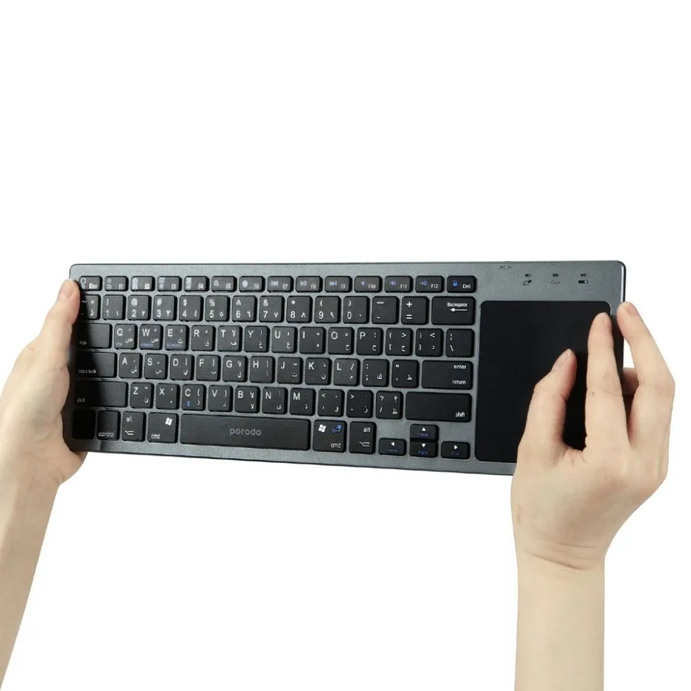 Porodo Wireless Keyboard With Touch-Pad Ultra Slim Compatible with Mac / Windows