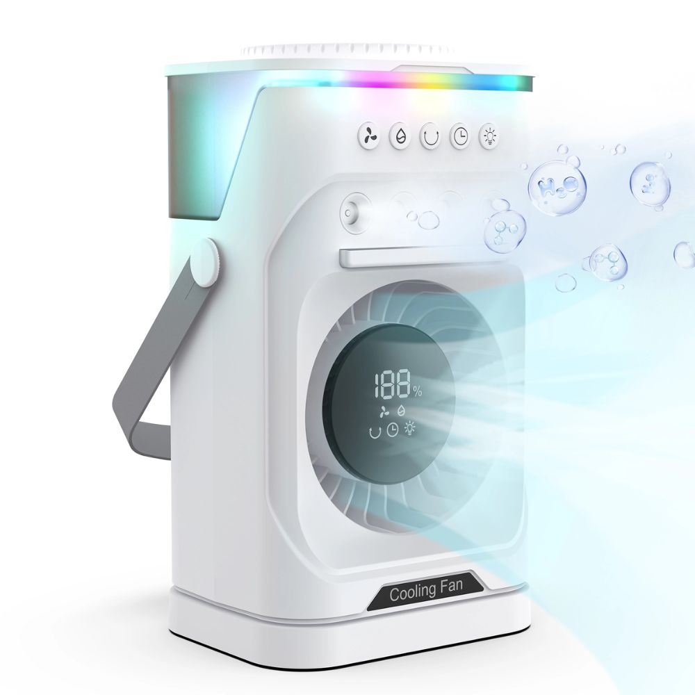 Portable Air Conditioner Fan, 10000 mAh Rechargeable Desk Fan