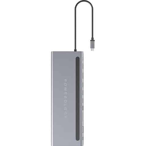 Powerology 11in1 Multi-Display USB-C Hub &amp; Laptop Stand – Grey