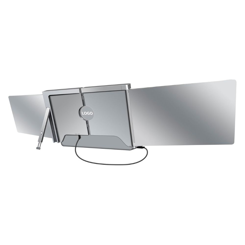 Powerology 13.3″ Dual Screen Portable Monitor – Silver – PDSLM13