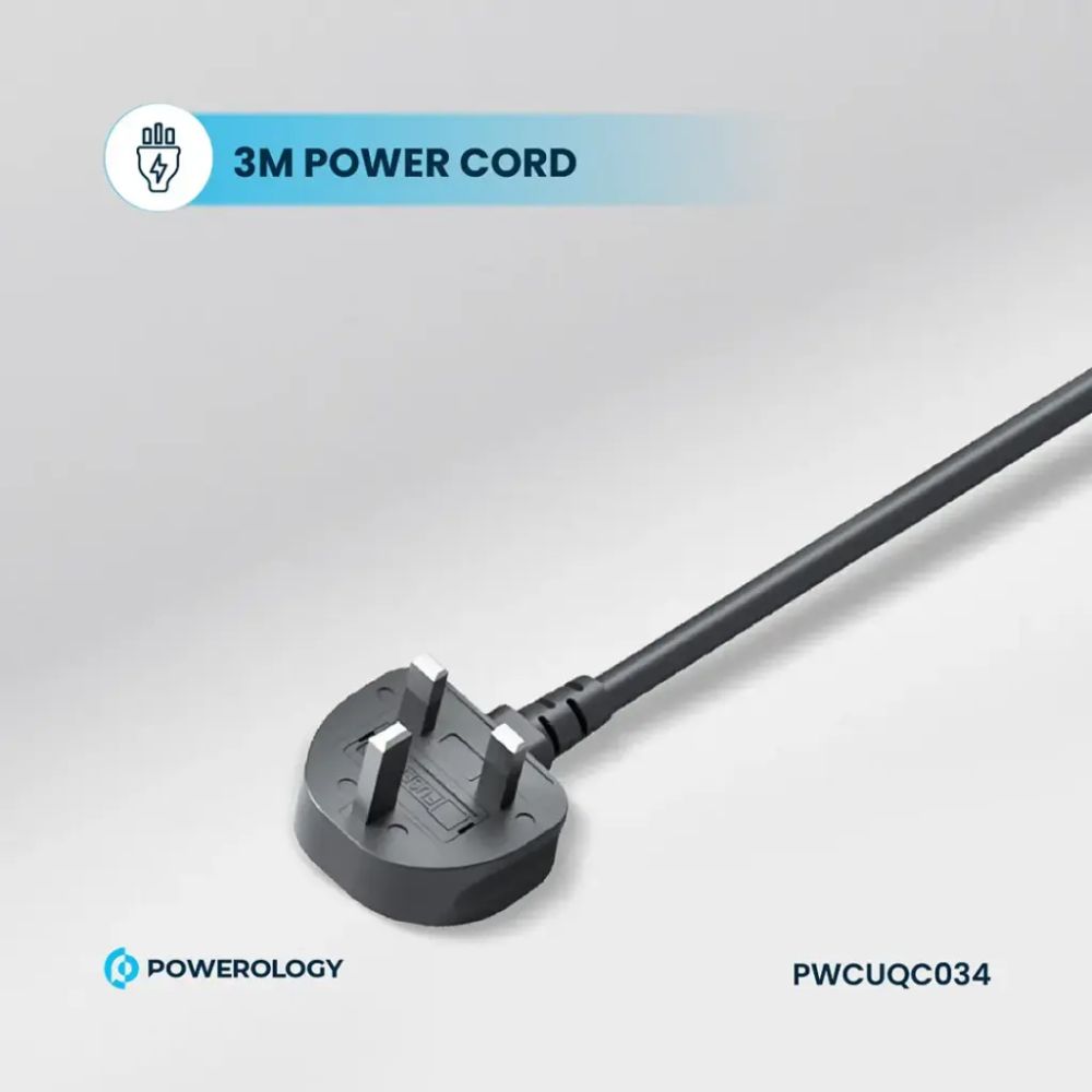 Powerology 6AC 2500W Power Strip – Black