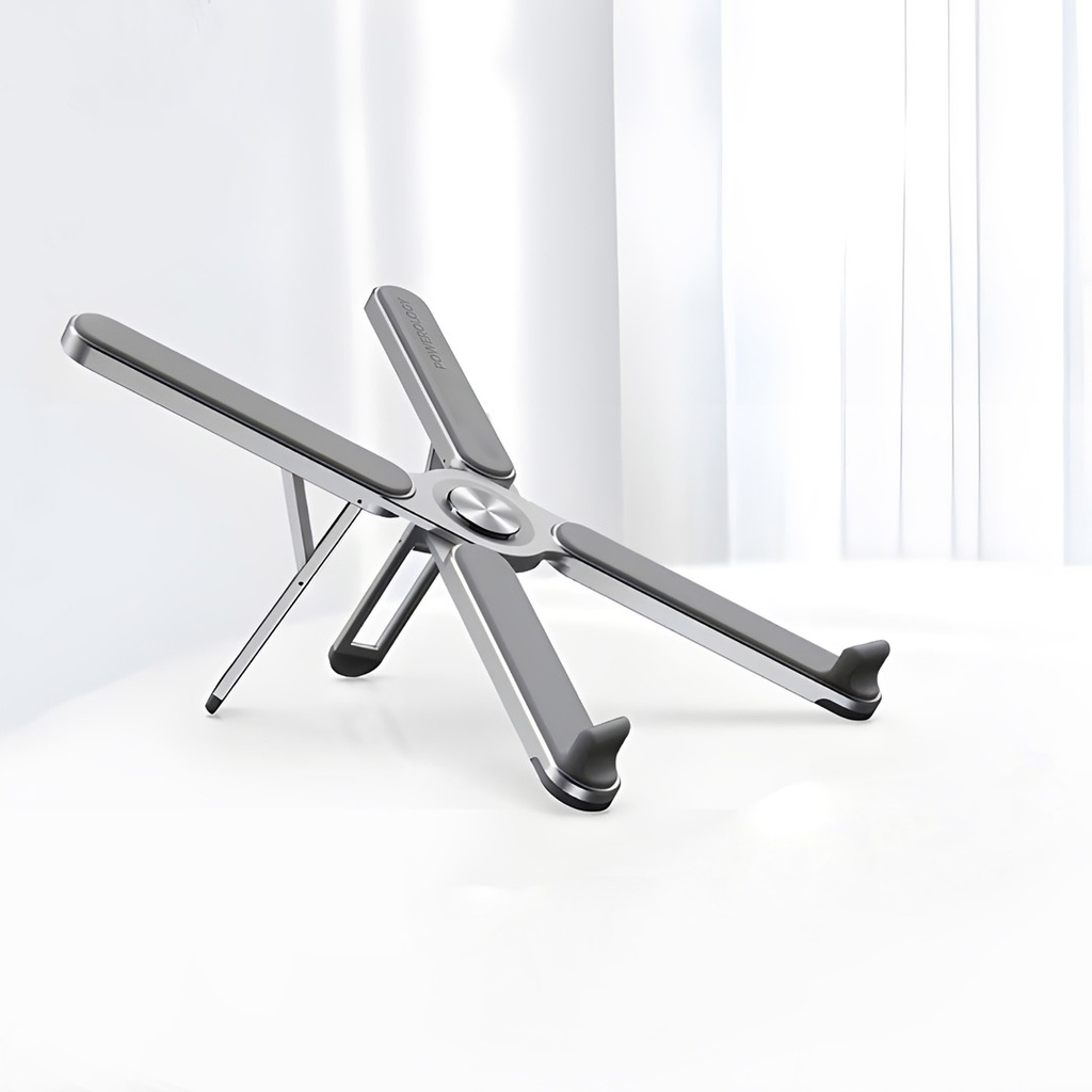 Powerology Adjustable Aluminium Alloy Portable and Foldable Laptop Stand – Silver