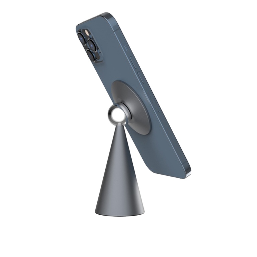 Powerology Desktop Conical Magsafe Phone Holder with 17*N5 Magnets – Dark Grey
