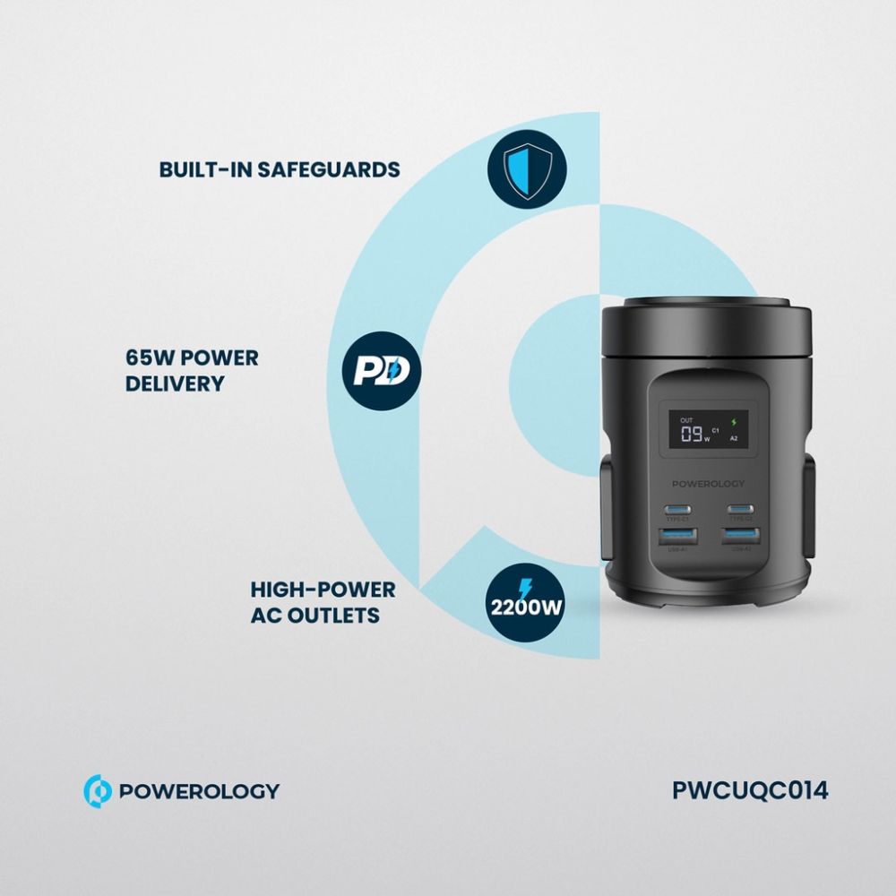 Powerology MagSafe Power Hub USB-C POWER DELIVERY AND USB-A QC 3.0