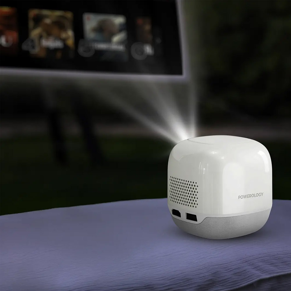 Powerology Mini Beam Portable Projector – White
