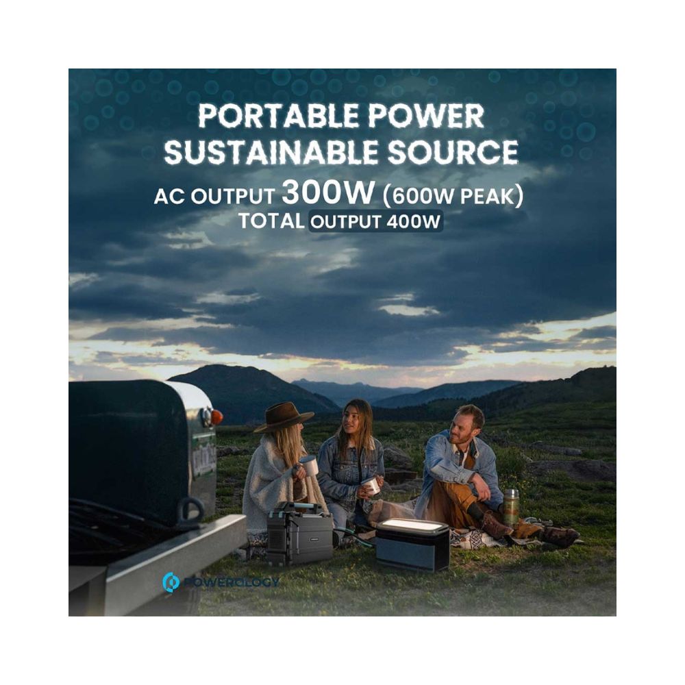 Powerology Portable Solar Power Generator 284Wh 300W QC