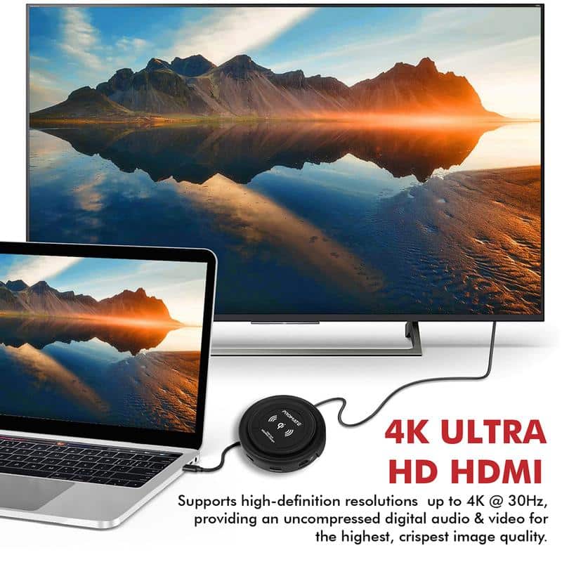 Promate Centerhub All-in-One USB-C™ Hub with 100W
