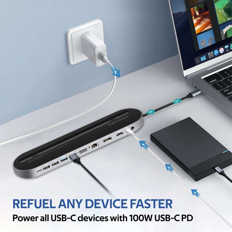 Promate High Speed All-in-1 Multiport USB-C Docking Station