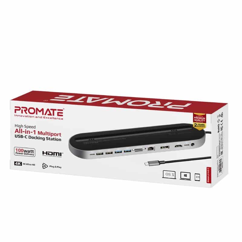 Promate High Speed All-in-1 Multiport USB-C Docking Station