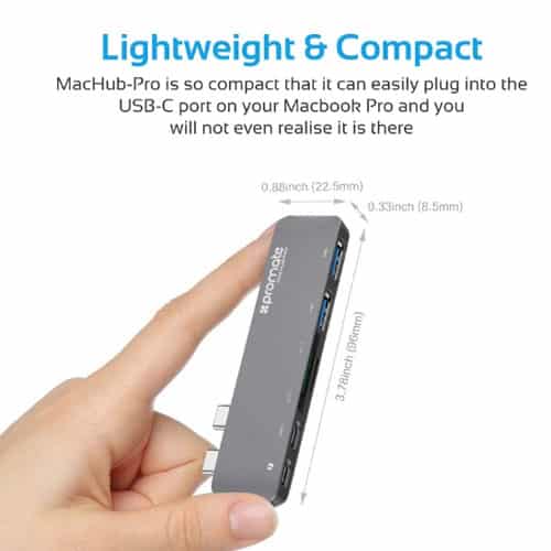 Promate MacHub Speed USB Type-C™ Hub with Thunderbolt 3