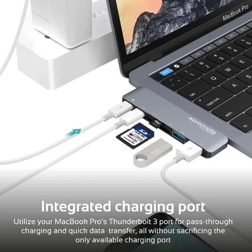 Promate MacHub Speed USB Type-C™ Hub with Thunderbolt 3