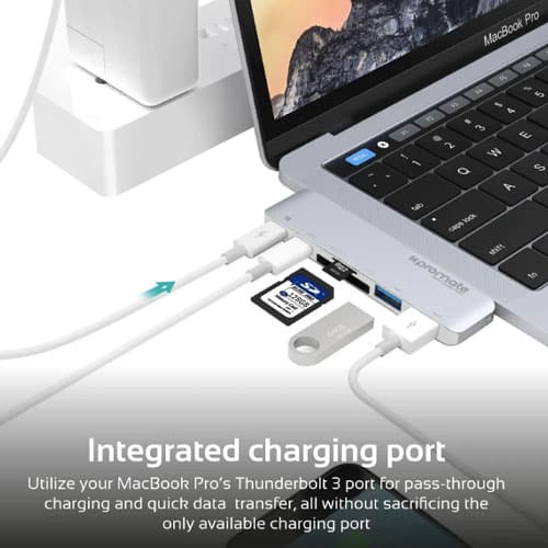 Promate MacHub Speed USB Type-C™ Hub with Thunderbolt 3