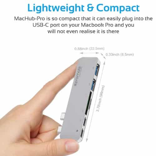 Promate MacHub Speed USB Type-C™ Hub with Thunderbolt 3
