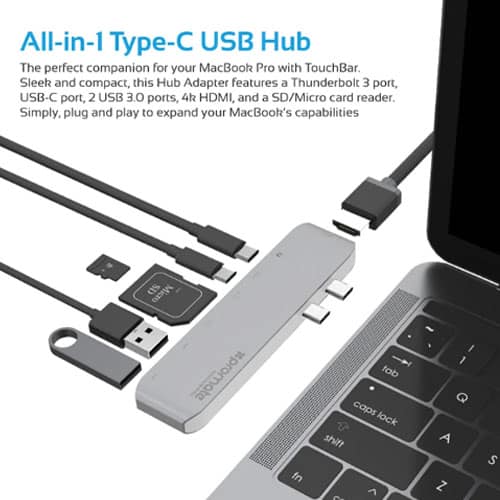 Promate MacHub Speed USB Type-C™ Hub with Thunderbolt 3