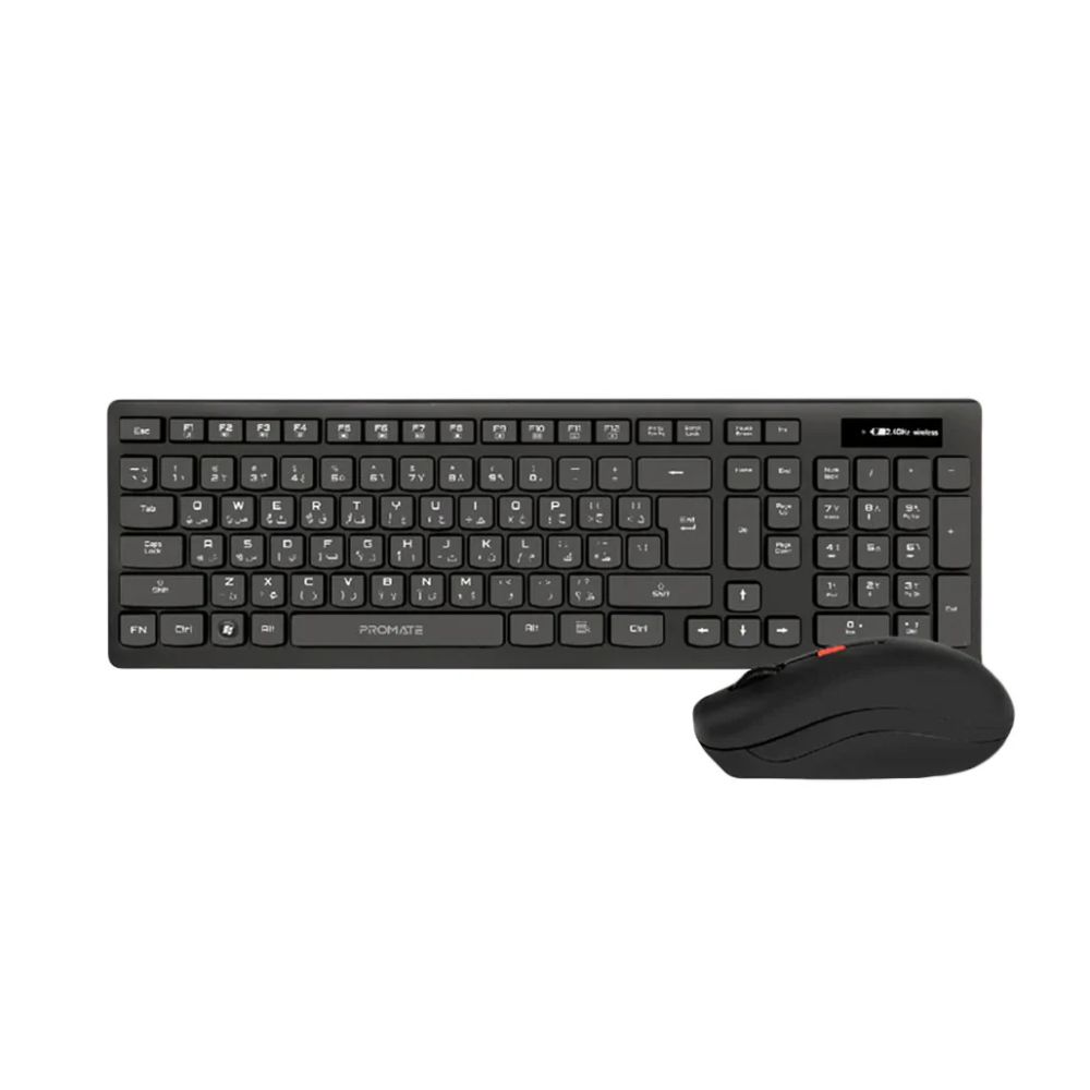Promate Sleek ProCombo-12 – Profile Full Size Wireless Keyboard and Mouse – EN &amp; AR