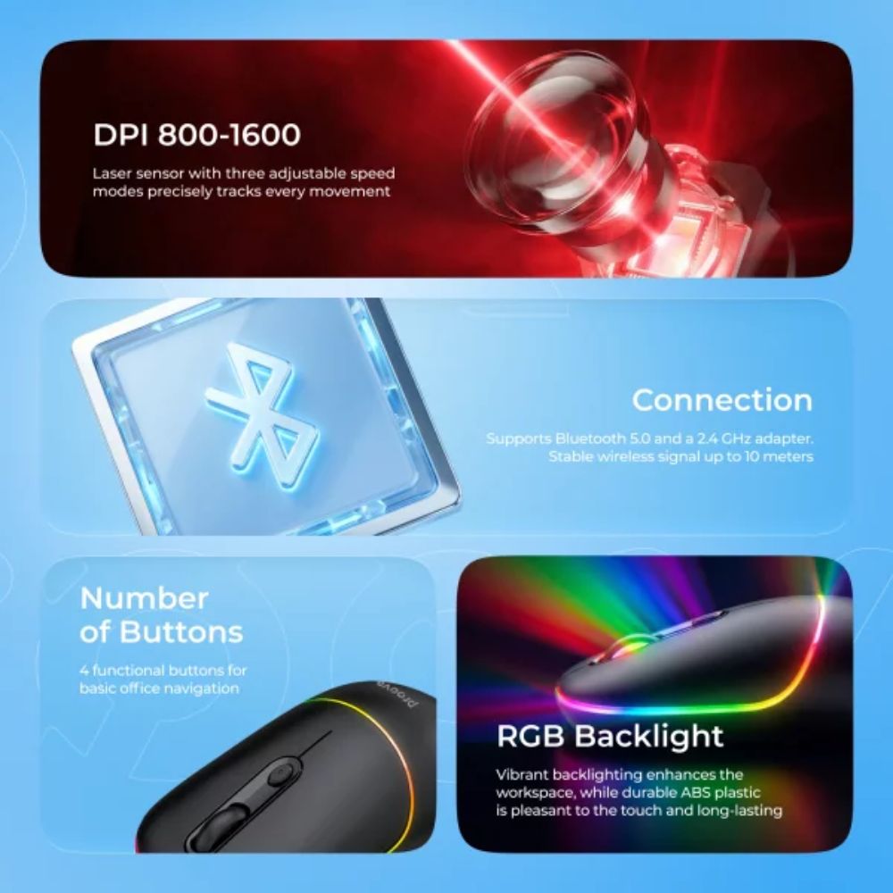 Proove Blink Wireless Mouse (Tri-Mode Slim)
