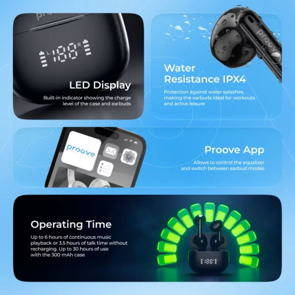 Proove Digital Wireless Earphones (App Support)