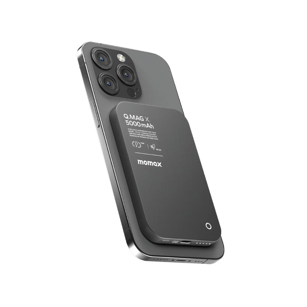 Momax Q.Mag X Magnetic Wireless Power Bank 5000mAh – Black