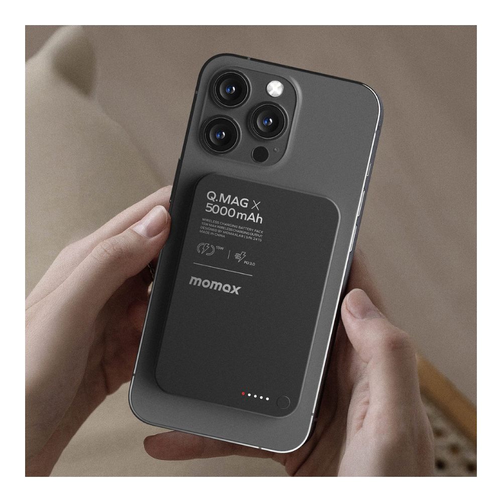 Momax Q.Mag X Magnetic Wireless Power Bank 5000mAh – Black