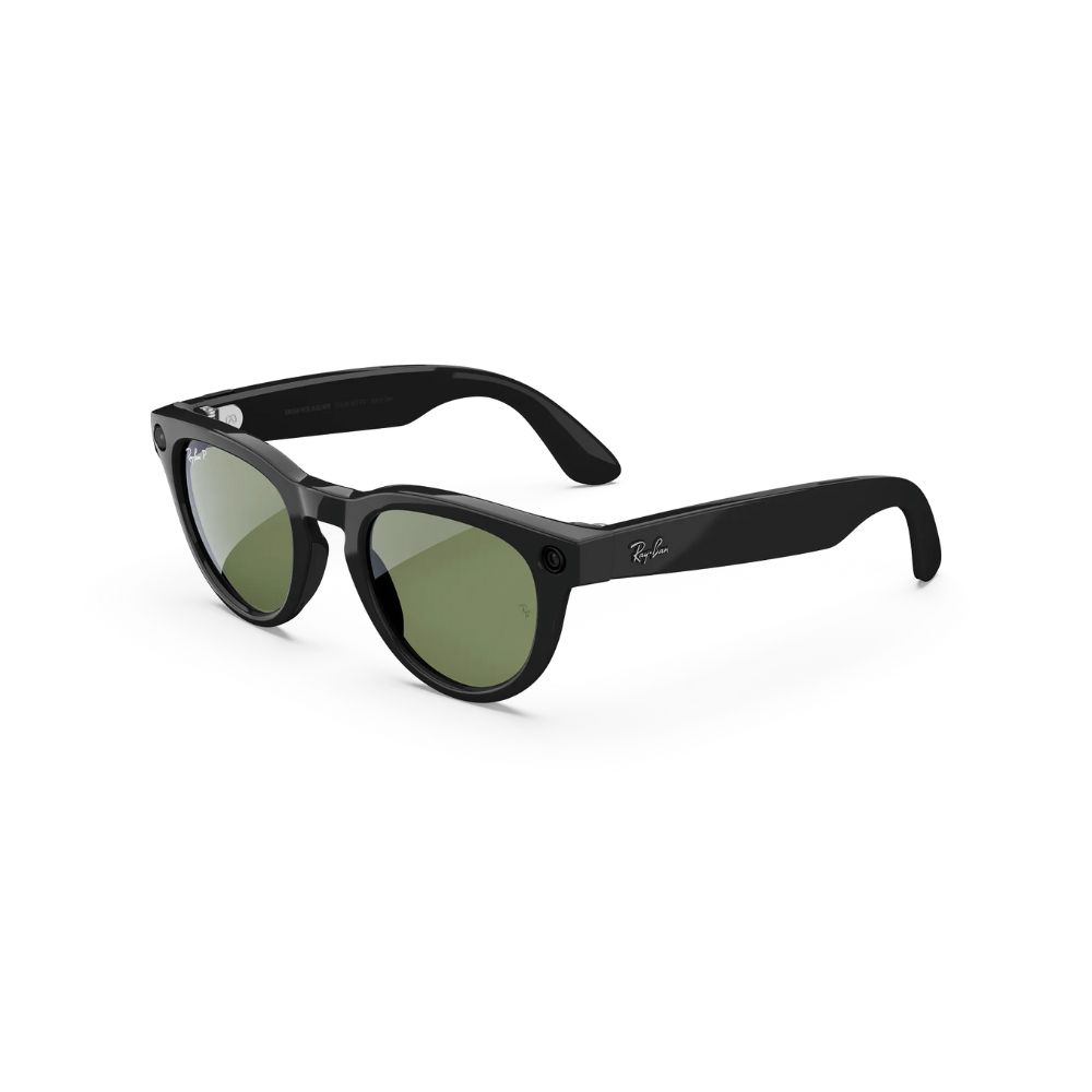 Ray-Ban Meta Headliner Smart Glasses Shiny Black/ Green Polarized