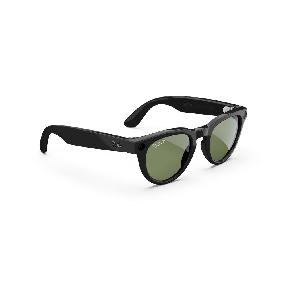 Ray-Ban Meta Headliner Smart Glasses Shiny Black/ Green Polarized